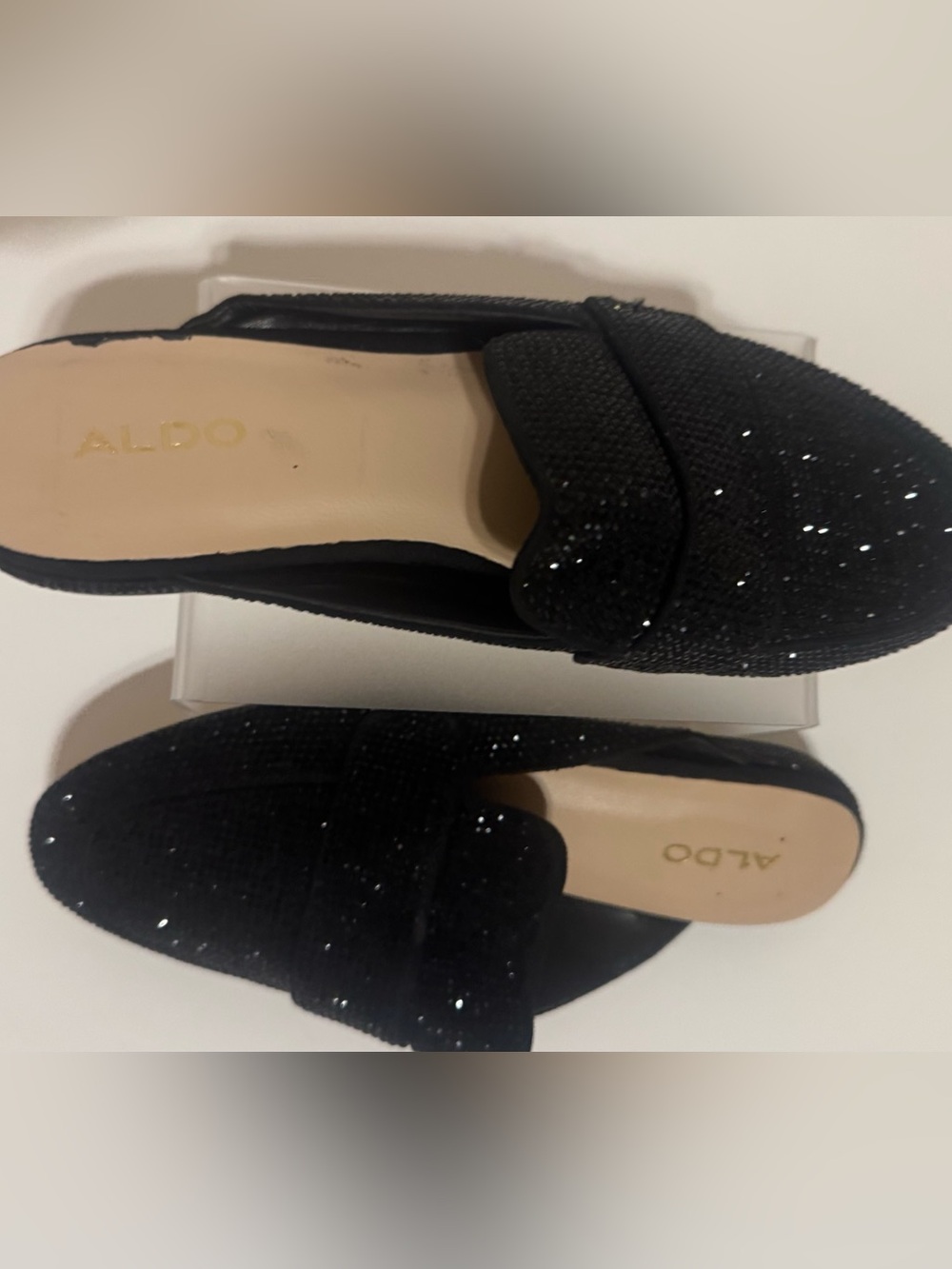 ALDO Black Rhinestone Slip-On Loafers; Sz 5 [MSRP $94] BOGO*